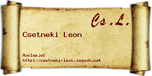 Csetneki Leon névjegykártya
